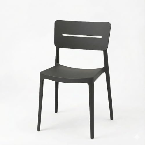 Cribel Set 4 Sedie Bella Antracite in Polipropilene | Sedie Impilabili per Cucina, Sala da Pranzo, Giardino e Bar | Design Moderno, Resistenti e Facili da Pulire (ANTRACITE)