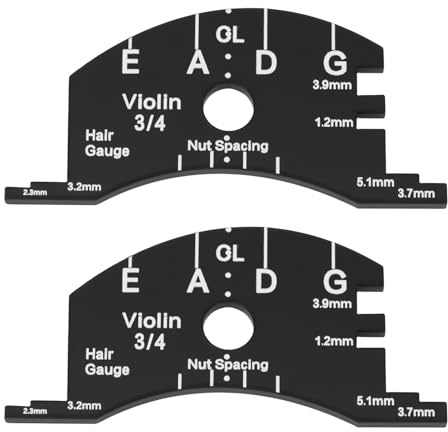 YINETTECH 2 plantillas de puente de violín de 3/4 de altura de cuerda para hacer y reparar violines