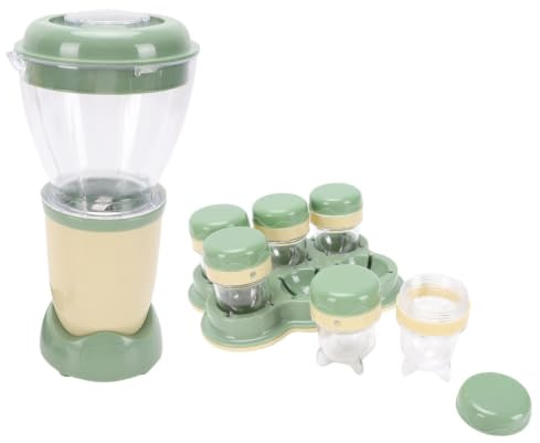 Luocute Babymatsberedningsset, 6-i-1 Matberedning (220V) | 10000RPM Motor, 36-45dB Tyst Drift, ABS+PP+ Rostfritt Stål, Diskmaskinssäker, Tyst Motor, Multifunktionell Puréblender