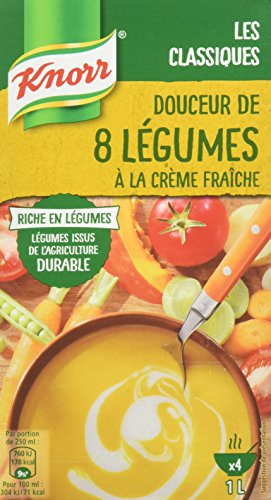 Knorr Soupe Douceur de 8 Légumes à la Crème Fraîche 1 L - Lot de 4