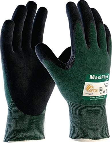 MaxiFlex Cut 34-8743 Lot de 12 paires de gants de protection anti-coupures Vert/noir Taille 9