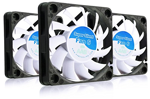 AABCOOLING Super Silent Fan 6 - Värdepaket - 3 st - Tyst och Effektiv 60mm Fodral Fläkt med 4 Vibrationsdämpare, 12V Fläkt, PC-Kylning, 6cm Fläkt, Högt Luftflöde, 3D-Skrivarfläkt, Kylfläkt