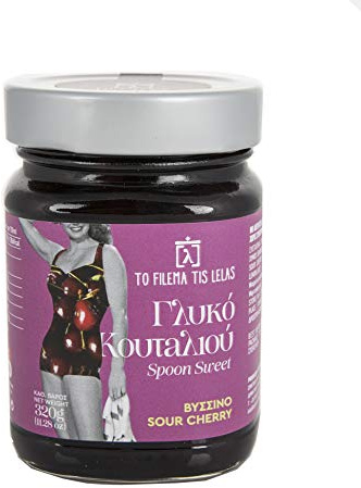 To Filema Tis Lelas Cereza Agria en Almíbar 2x320g | Postre dulce de cuchara griego hecho a mano fruta artesanal sabor auténtico aroma intenso ideal para yogur helado postres