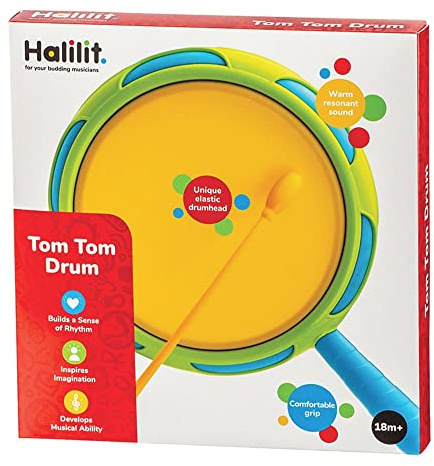 Halilit Children's Tom Tom Drum with Mallet. Light & Robust Kids Toy Musical Instrument. Promotes Hand-Eye Coordination & Motor Skills. 18 months+