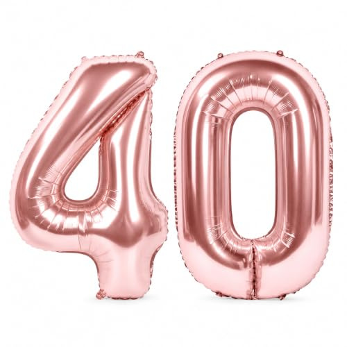 Siumir Zahlenballons Roségold Number Folienballons Zahl 16 Riesenzahl Luftballons für Geburtstag, Hochzeit, Jubiläum Party Dekoration