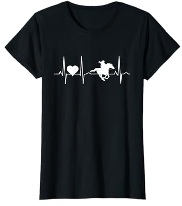 Battito Cardiaco Cavalli & Equitazione Per Donne E Ragazza Maglietta