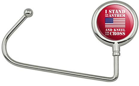 GRAPHICS & MORE I Stand for The Flag Kneel Cross USA Purse Bag Hanger Holder Hook