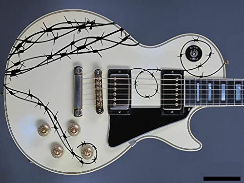 myrockshirt Stacheldraht Set Barb Wire Draht Typ2 Aufkleber universal passend für E-Gitarre Bass Gitarre Cooles Styling Akustikgitarre