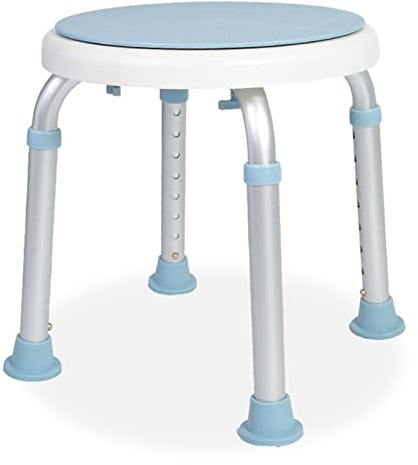 Lospitch Duschhocker für Senioren und Schwangere,36-51cm Höhenverstellbar Duschstuhl,360° Duschstuhl,Rutschhemmende Stabile Duschhilfe