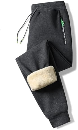 ZOXOZ Jogginghose Herren Baumwolle Sherpa Gefüttert Warme Winter Fleece Traininghose Sporthose