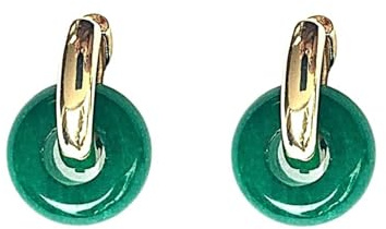 ASTER ALHELÍ - Pendientes Aros Mujer Chapados en Oro o Platino con Piedras Naturales - Pendientes Mujer Colgantes Dorados o Plateados Piedras Semipreciosas - Regalo Original