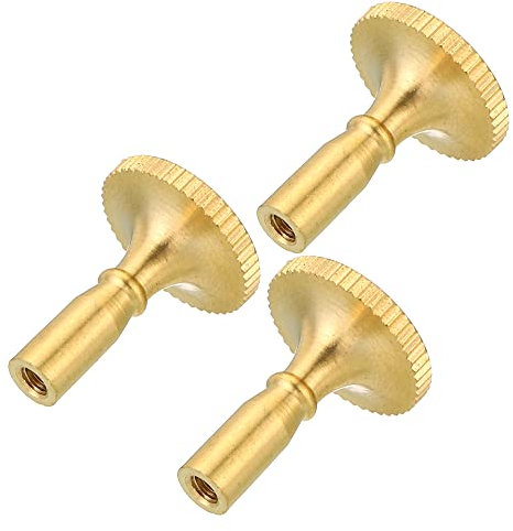 sourcing map Lamp Turn Switch Knob On/Off Replacement Twist Knobs Extension 20mm Length for Lamp Socket Brass Tone Pack of 3