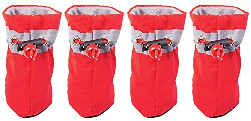 Hundeschuhe, 4 Stück, warme Winter-Hundeschuhe, rutschfeste Haustierschuhe für kleine Hunde, Katzen, Chihuahua, dicke Schneehundstiefel, Socken, rutschfest (Farbe: gewöhnlich, Größe: Medium)