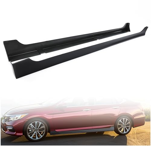 HECASA Side Skirts Rocker Panels Guard Compatible with 2013-2017 Honda Accord 4 Door Sedan Spoiler Extension Replacement Splitter Body Kit Pair Black