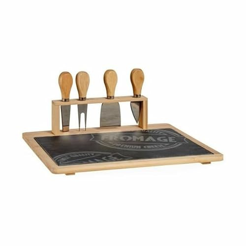 Kinvara Tabla para Quesos Bambú Pizarra 27,5 x 15 x 34 cm (6 Unidades)