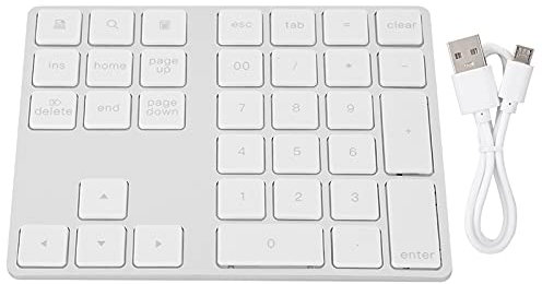 Tomotato Mini Tastierino Numerico, 34 Tasti Mini Tastierino Numerico Tastierino Numerico Ricaricabile Tastierino Numerico Wireless Estensioni Tastiera Portatile per Laptop, PC, Desktop