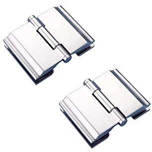 bisagras para mamparas de ducha, Juego de 2 bisagras for puertas de vidrio de baño Abrazadera de vidrio de 180 grados Bisagra de rodamiento de aleación de zinc Bisagra de puerta de vidrio sin marco fo