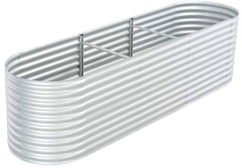 Willood Garten Hochbeet 320x80x81 cm Verzinkter Stahl Silbern