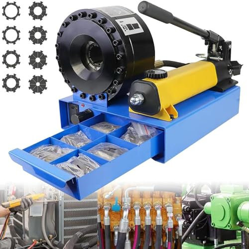 DDZJTPP Macchina per Piegare Tubi Flessibili Macchina per Piegare Tubi Idraulici Macchina per Piegare Tubi Idraulici Portatile Pressa per Tubi Portatile Macchina per Piegare Tubi con 8 Set di Stampi