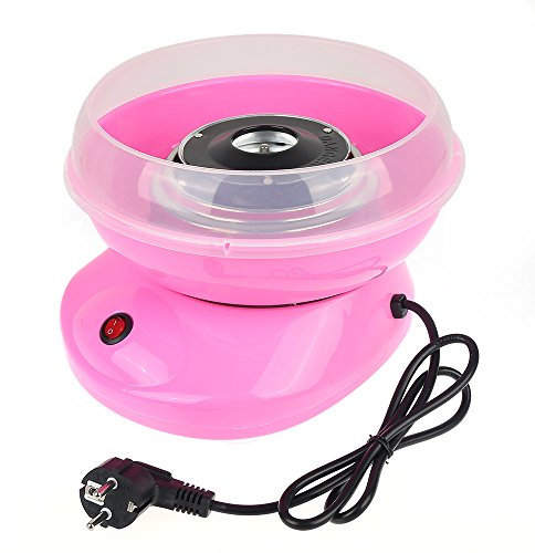 HUOLE Máquina de algodón de azúcar, máquina de Caramelos, para azúcar o Caramelos Duros, para cumpleaños Infantiles, minihogar, Bricolaje, máquina de algodón de azúcar, 220 V, UE (Rosado)