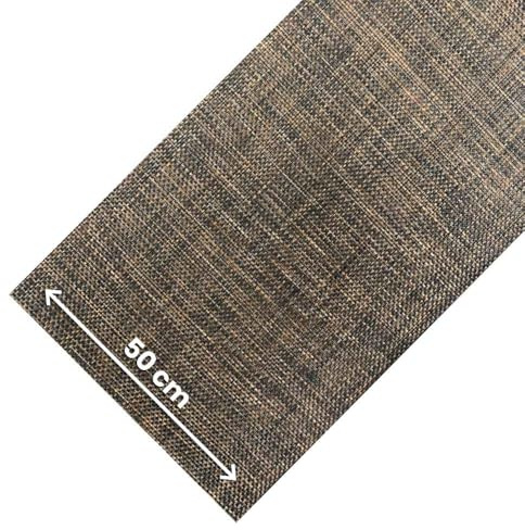 OLIVO.shop Rolle Lotus, Küchenteppich, Meterware, rutschfest, schmutzabweisend, Teppich in Rattan-Optik, Läufer aus PVC, Küche, nach Maß (Braun, 50 x 150 cm)