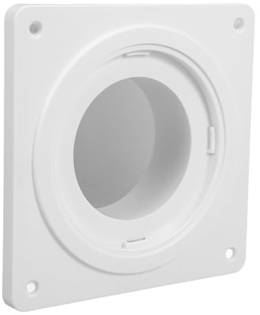 Dryer Vent Wall Plate Adapter Plastic Connector Kit White 4 Inch | Dryer Exhaust Hose, Flexible Design, Easy Installation, Includes Flange Plate, Seal Ring and 4 Screws