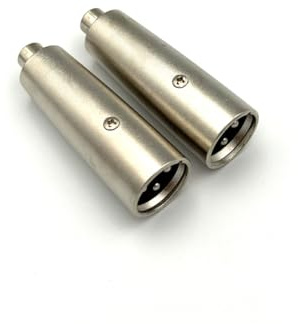 Qczhiwen XLR Male to RCA Female Audio Adapter, 3-Pin XLR Plug to RCA Jack Converter, Gold-Plated Connectors for Microphone - 2 Pack