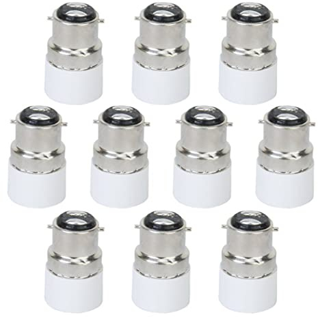 10 piezas B22 B22 a E14 Convertidor de la base del zócalo Adaptador de bombilla B22 a E14 Bulbo LED Bulb Lámpara Adaptador Conector Conector B22 a E14 Convertidor de base de encogimiento de luz E14 C