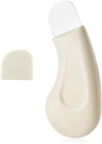 Outil pour Éliminer Points Noirs, Grattoir Silicone Nez Spatule Peau Gommage Visage Extracteur Pores Doux Sûr Nettoyage Profondeur Parfait pour Peau Nez(Beige)