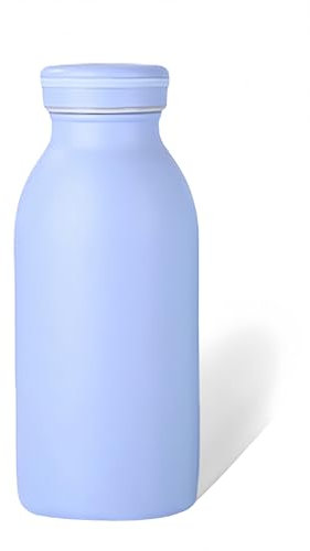 AMFUN Botella Térmica Aislada, Azul Botella de Acero Inoxidable, Botella Térmica a Prueba de Fugas, para Agua Potable Fría y Caliente Café Leche