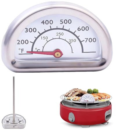 Omnia Thermomètre de four en acier inoxydable avec sonde de 7 cm (0 °C à 400 °C)