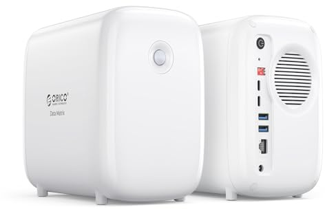 ORICO DataMatrix Disco Duro Externo 9TB, 1TB M.2 NVMe SSD + 2x4TB HDD, 1-GbE, USB-C/USB-A 10Gbit/s, Modo Raid, Almacenamiento y hub Todo en uno, DM103
