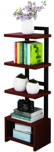 Zdlopteron Bücherregal Unsichtbar Stehend.bücherregal schmal hoch 5/7 Ebenen. bücherturm freistehend.multifunktionaler Eck-Organizer for das Home Office(A,5Tier)