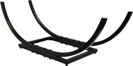 SZLIFE Portalegna Decorativo per, Interno ed Esterno, in Ferro battuto, antiruggine, per Interni ed Esterni, Nero, Stabile, Organizer per Legna da, 28x10x10 inch