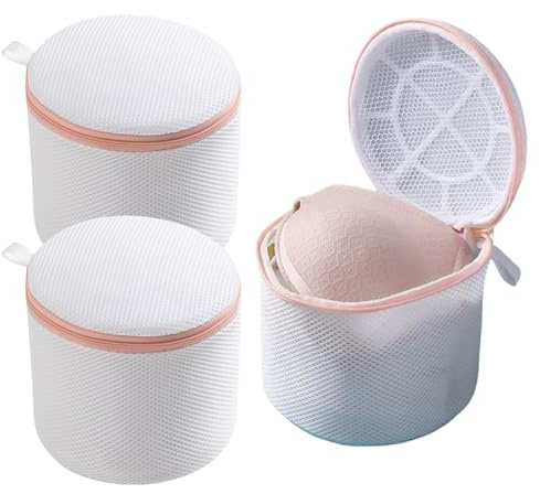 LUMOOM 3 sacchetti per reggiseno, rete per bucato riutilizzabile con chiusura lampo, sacco per biancheria intima, per lavatrice, reggiseni, calze e vestiti per bambini, ecc. (rosa)