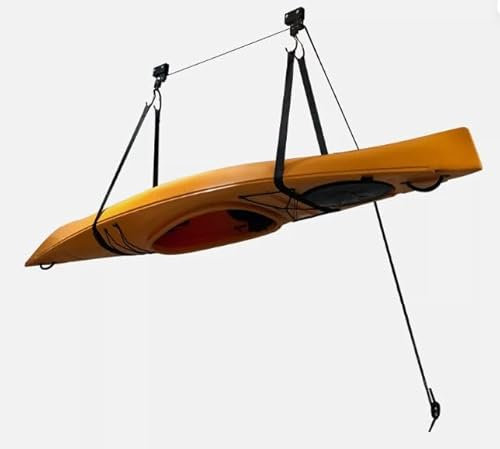 No Nonsense Products Heavy Duty Ceiling Storage Hoist Rack Pulley For Garage Shed Max 50kg / 110lb Bicycle Kayak Canoe Car Roof Cargo Box Ladders Garden Tools Furniture (Straps Not Included)