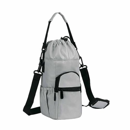 Ailan Bouteille isotherme Oxford à bandoulière, design tendance, lisse et polyvalente, adaptée à Pour tous les types de bouteilles d'eau, idéale pour l'extérieur, couleur choc gris