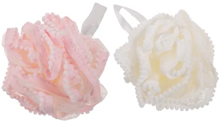 FRCOLOR 2 Pezzi Spugne Loofah Doccia Morbide Palline Esfolianti per Bagno Schiuma Ricca e Pulizia Profonda Accessori Bagno per e Donne Colore Casuale