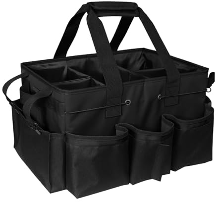 Colcolo Cleaning Organizer Cleaning Supplies Bag Water Resistant, Portable, Tool Bag Toolbag for Cleaners, Bathroom, Kitchen, Car