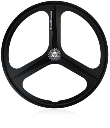 QUYCOIU 700C 3-Speichen-Fixie-Fahrrad Vorder- Und Hinterräder 50 Mm Magnesium-Bahnrad-Laufradsatz Lager Nabe V-Bremse Massive Achse 100 Mm/120 Für 700 * 23-28C(Rear)