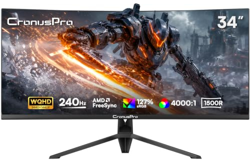 CronusPro 34 Zoll Ultrawide 240Hz Curved Gaming Monitor, 1ms MPRT, UWQHD