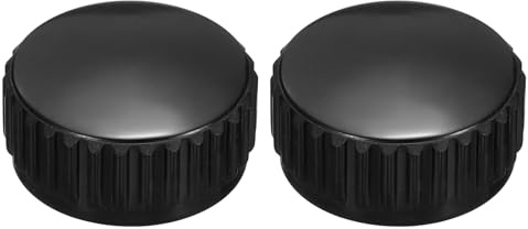 sourcing map 2Pcs Knurled Thumb Nuts, M6 x 30mm Clamping Nuts Round Knobs Fasteners Copper Core Lock Nut for 3D Printer Parts, Machine Tools(Black)