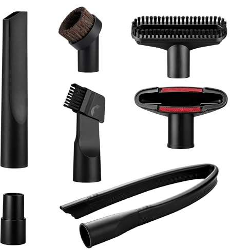 Zocipro 7 stycken dammsugarmunstycken set – universella dammsugartillbehör, lämplig för 32 mm och 35 mm diameter, med 62 cm slangadapter, rengöringsset för dammsugartillbehör