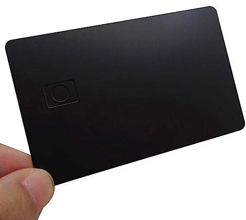 Cuifati Tarjeta de Visita de Metal Negro Mate de Latón en Blanco, Tarjeta de Crédito de Metal Grabable con Ranura para Chip 4442 y Banda Magnética, de Acceso de Hotel Legible para Control de Acceso,