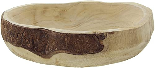 Dekoleidenschaft Schale Wood in verschiedenen Formen und Größen, aus massivem Holz, Dekoschale, naturbelasse Holzschale (30x26x7 cm)