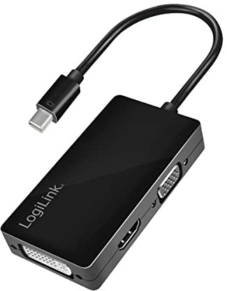 LogiLink cv0110 4 K Mini Display Port a DVI/HDMI/VGA Adapter Nero