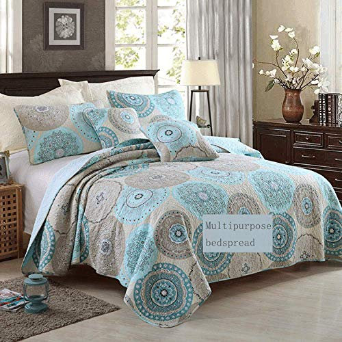 Tagesdecke Sommer Quilted Quilts Werfen Tröster Leichte Mehrzweck Decke Doppelte Größe 100% Baumwolle Gedruckt Bettüberwurf（230 * 250CM) Kissenbezüge (50 * 70CM * 2)