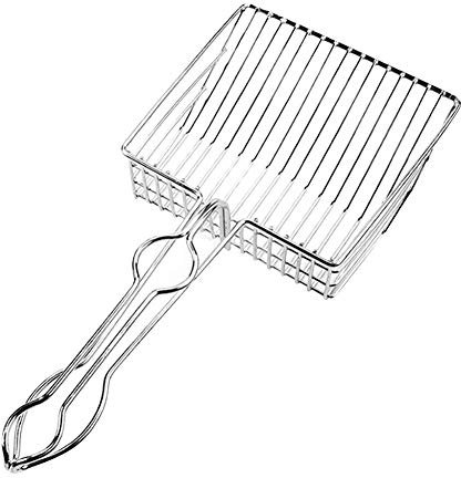 GREENLANS Metall Katzen Streuschaufel - 6 Zoll Große Hohle Haustier Sandstreu Schaufel Mesh - WC-Reinigungswerkzeug Liefert Silber