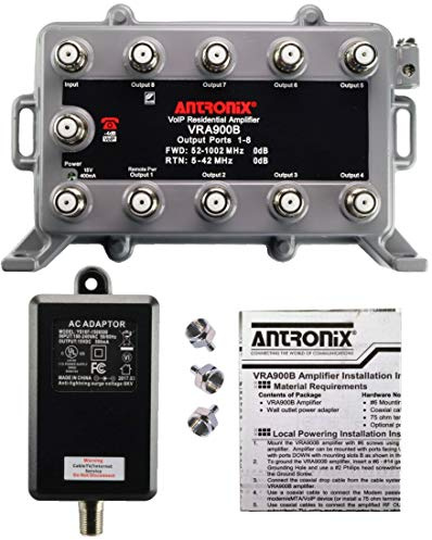 Reliable Cable Products 9 Port Bi-Directional Cable TV Splitter Signal Booster/Amplifier with Active Return (Not Recommended for use with OTA Antennas and not Compatible with Satellite Systems)