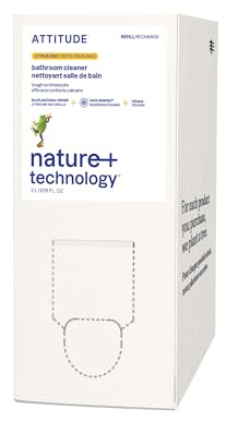 ATTITUDE Bathroom Cleaner Spray Refill, Removes Limescale & Soap Scum, Suitable for Tiles, Tubs & Shower Surfaces, EWG Verified, Plant-Based, Vegan, Citrus Zest, 2 Liters